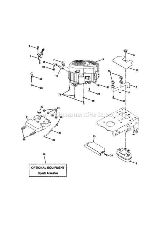 Page E Diagram and Parts List for 917270774  Craftsman Lawn Tractor
