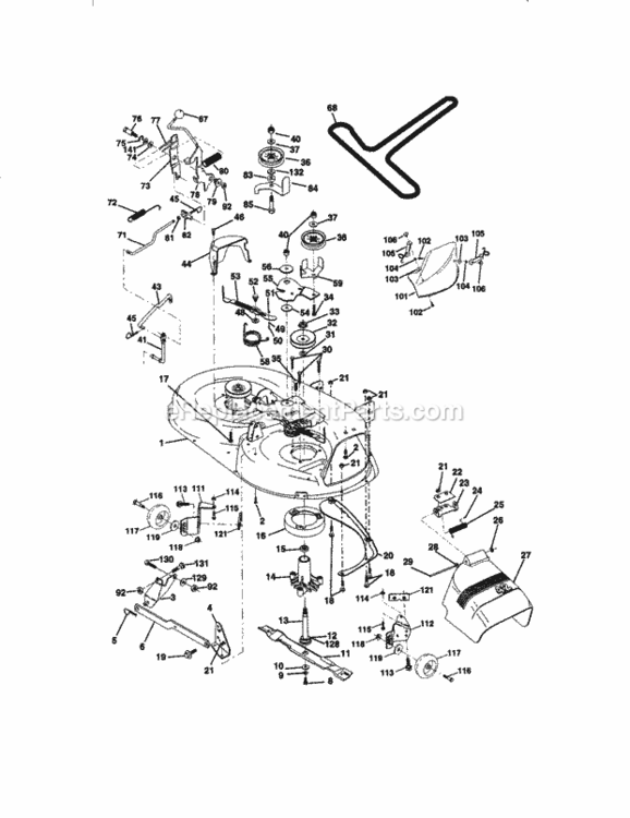 Page J Diagram and Parts List for 917270780  Craftsman Lawn Tractor