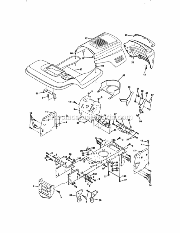 Page B Diagram and Parts List for 917270780  Craftsman Lawn Tractor