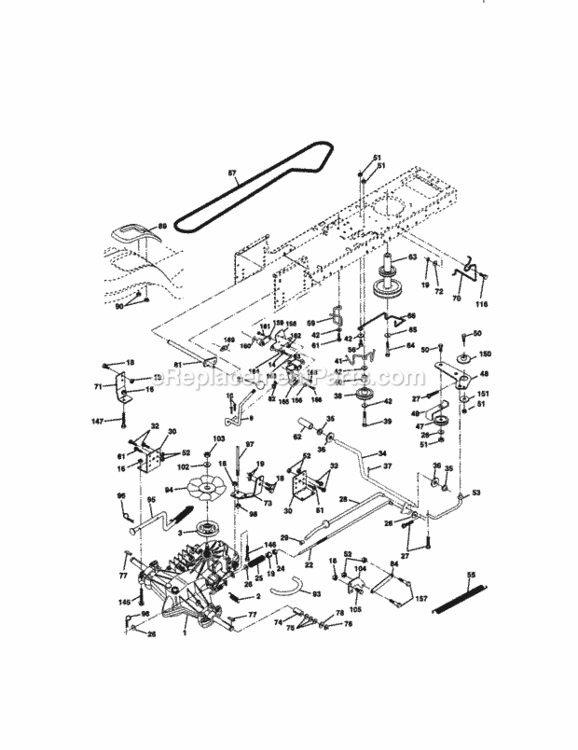 Page C Diagram and Parts List for 917270781  Craftsman Lawn Tractor