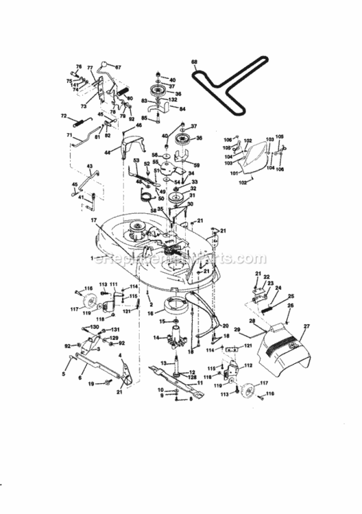 Page J Diagram and Parts List for 917270782  Craftsman Lawn Tractor
