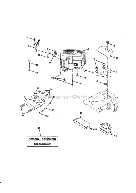 Page E Diagram and Parts List for 917270782  Craftsman Lawn Tractor
