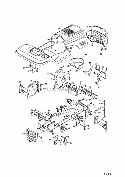 Page B Diagram and Parts List for 917270811  Craftsman Lawn Tractor