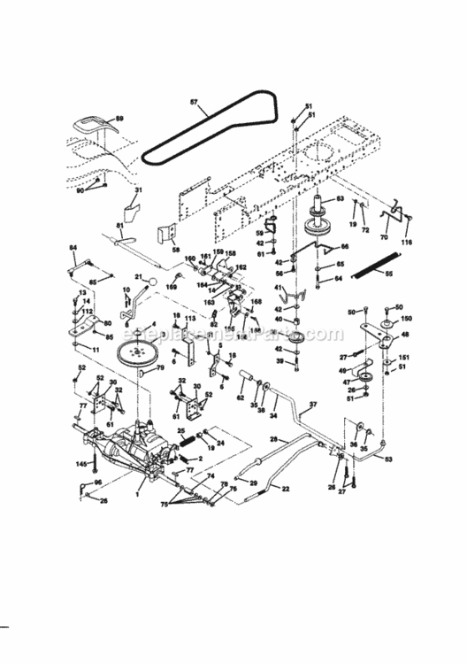 Page C Diagram and Parts List for 917270812  Craftsman Lawn Tractor