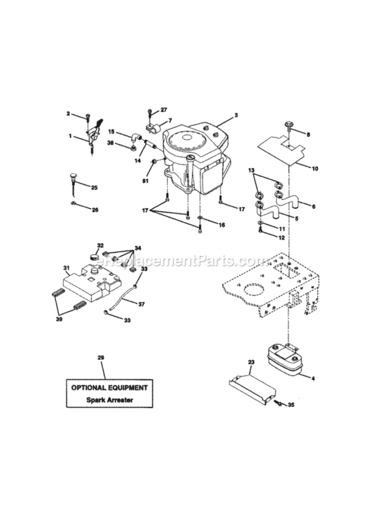 Page E Diagram and Parts List for 917270812  Craftsman Lawn Tractor