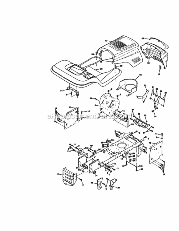 Page B Diagram and Parts List for 917270814  Craftsman Lawn Tractor