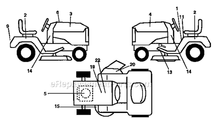 Decals Diagram and Parts List for 917270820  Craftsman Lawn Tractor