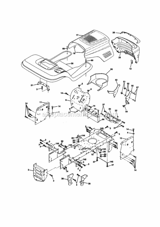 Page B Diagram and Parts List for 917270822  Craftsman Lawn Tractor