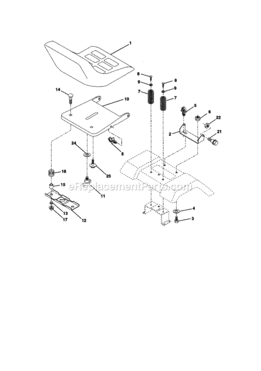 Page F Diagram and Parts List for 917270822  Craftsman Lawn Tractor