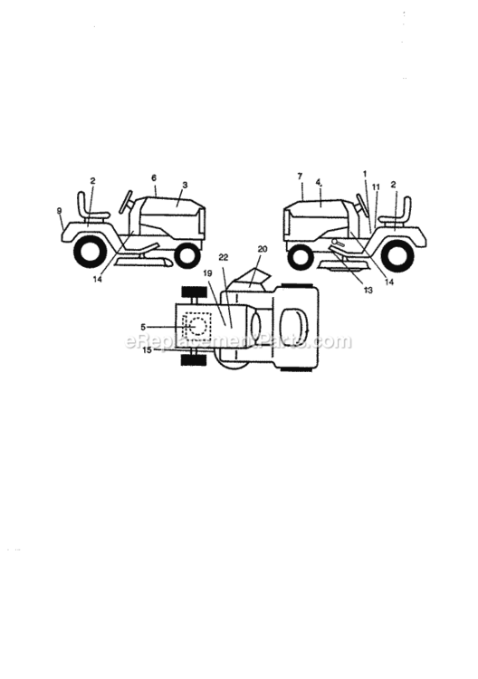 Page G Diagram and Parts List for 917270822  Craftsman Lawn Tractor