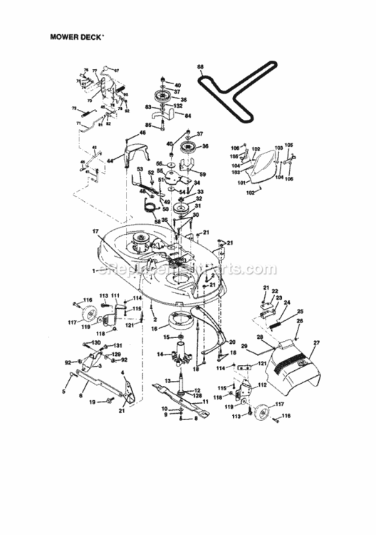 Page J Diagram and Parts List for 917270823  Craftsman Lawn Tractor
