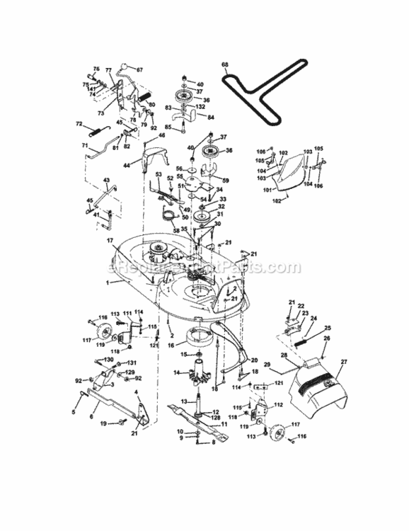 Page J Diagram and Parts List for 917270824  Craftsman Lawn Tractor