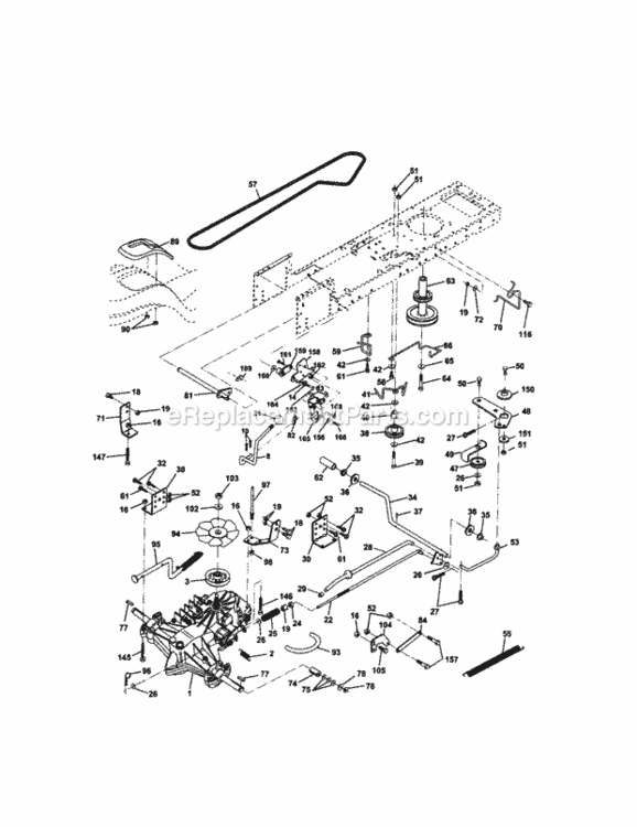 Page C Diagram and Parts List for 917270824  Craftsman Lawn Tractor