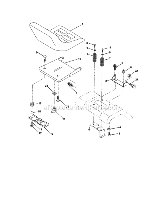 Page F Diagram and Parts List for 917270824  Craftsman Lawn Tractor