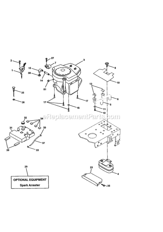Page E Diagram and Parts List for 917270830  Craftsman Lawn Tractor