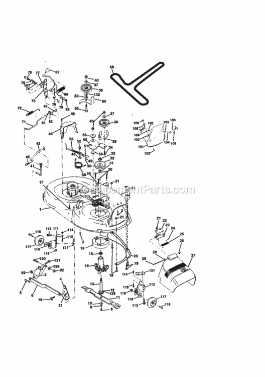 Page J Diagram and Parts List for 917270840  Craftsman Lawn Tractor