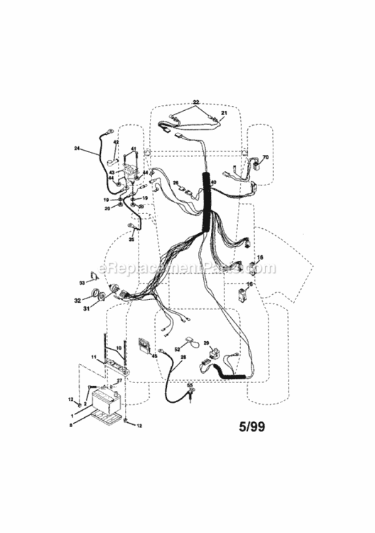 Page A Diagram and Parts List for 917270841  Craftsman Lawn Tractor