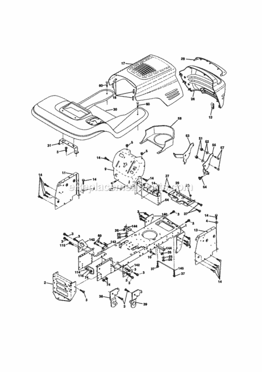 Page B Diagram and Parts List for 917270850  Craftsman Lawn Tractor