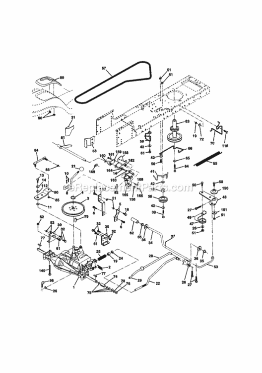 Page C Diagram and Parts List for 917270850  Craftsman Lawn Tractor
