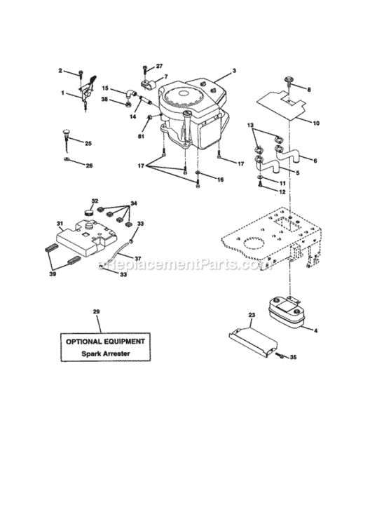 Page E Diagram and Parts List for 917270850  Craftsman Lawn Tractor