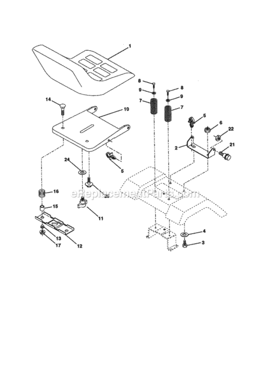 Page F Diagram and Parts List for 917270850  Craftsman Lawn Tractor