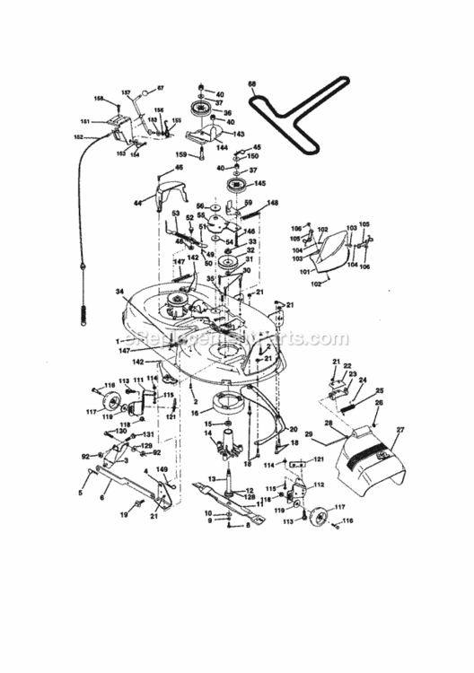 Page J Diagram and Parts List for 917270860  Craftsman Lawn Tractor