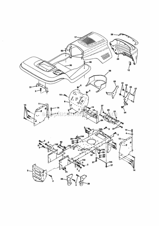 Page B Diagram and Parts List for 917270860  Craftsman Lawn Tractor