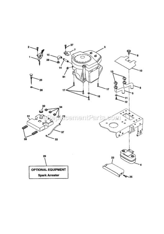 Page E Diagram and Parts List for 917270860  Craftsman Lawn Tractor