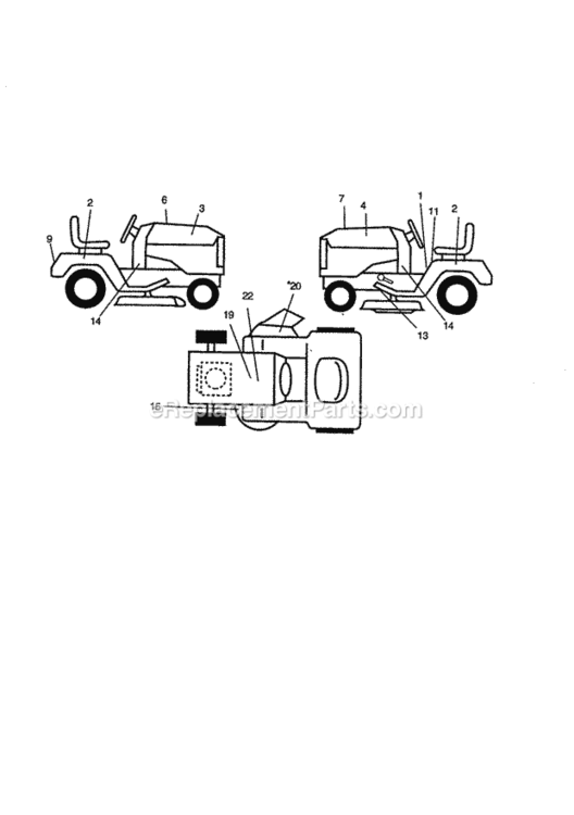 Page H Diagram and Parts List for 917270860  Craftsman Lawn Tractor