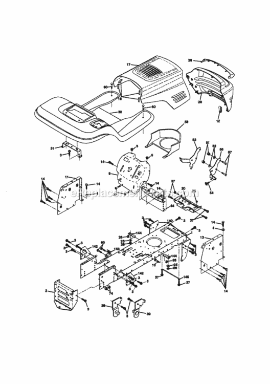Page B Diagram and Parts List for 917270861  Craftsman Lawn Tractor