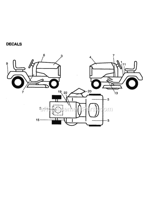 Page H Diagram and Parts List for 917270861  Craftsman Lawn Tractor