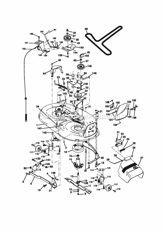 Page J Diagram and Parts List for 917270891  Craftsman Lawn Tractor