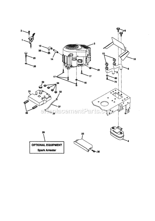 Page E Diagram and Parts List for 917270891  Craftsman Lawn Tractor