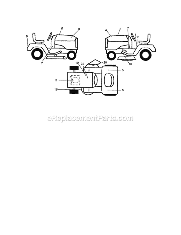 Page H Diagram and Parts List for 917270911  Craftsman Lawn Tractor