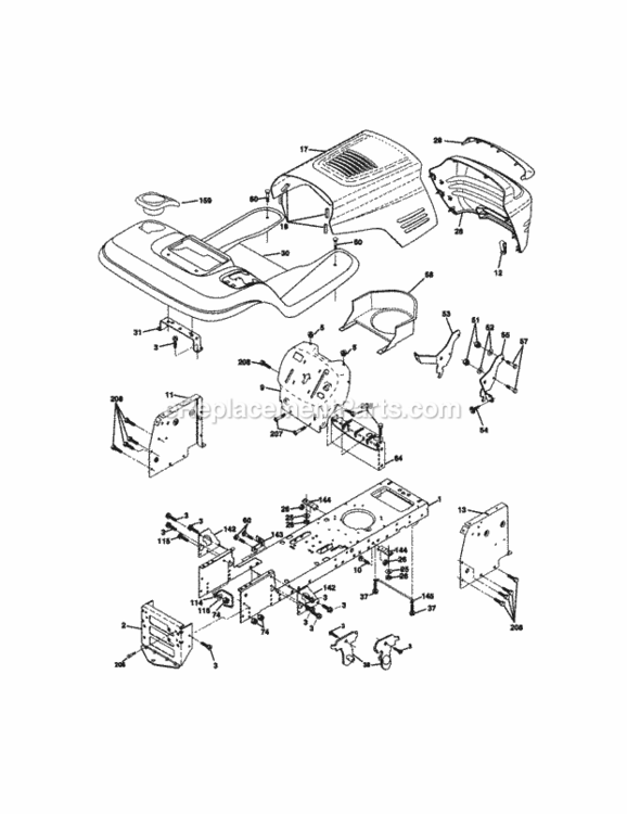 Page B Diagram and Parts List for 917270912  Craftsman Lawn Tractor