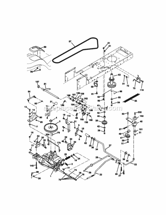 Page C Diagram and Parts List for 917270912  Craftsman Lawn Tractor