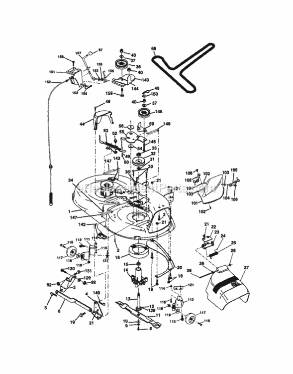 Page J Diagram and Parts List for 917270913  Craftsman Lawn Tractor