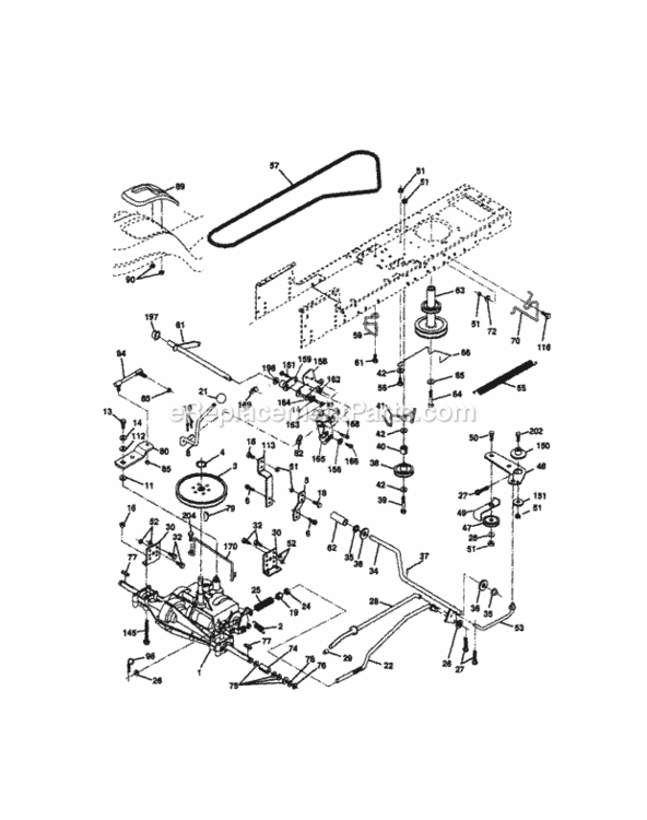 Page C Diagram and Parts List for 917270913  Craftsman Lawn Tractor