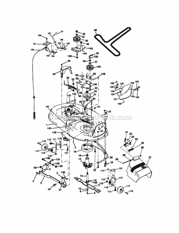 Page J Diagram and Parts List for 917270922  Craftsman Lawn Tractor