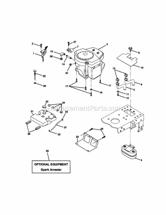 Page E Diagram and Parts List for 917270922  Craftsman Lawn Tractor