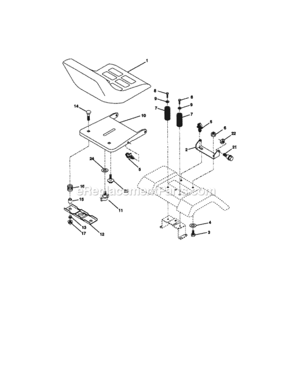 Page F Diagram and Parts List for 917270922  Craftsman Lawn Tractor