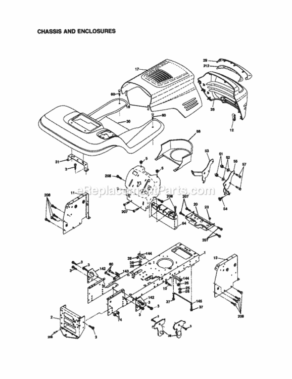 Page B Diagram and Parts List for 917270923  Craftsman Lawn Tractor