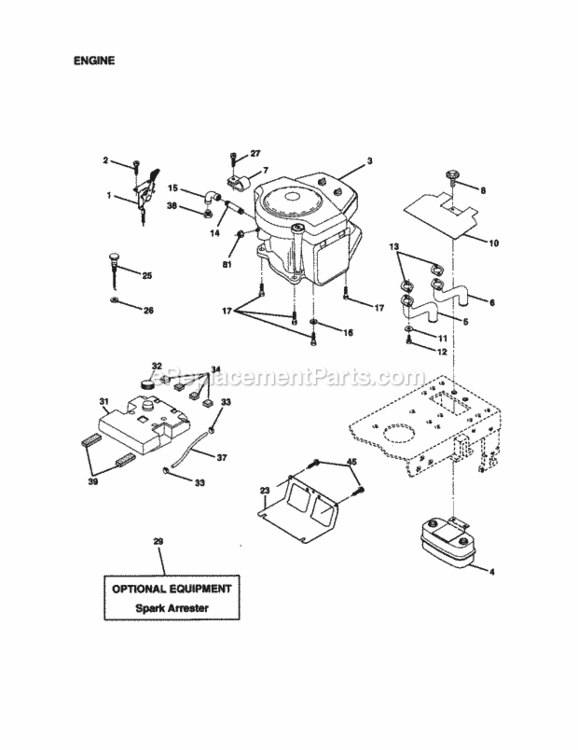 Page E Diagram and Parts List for 917270923  Craftsman Lawn Tractor