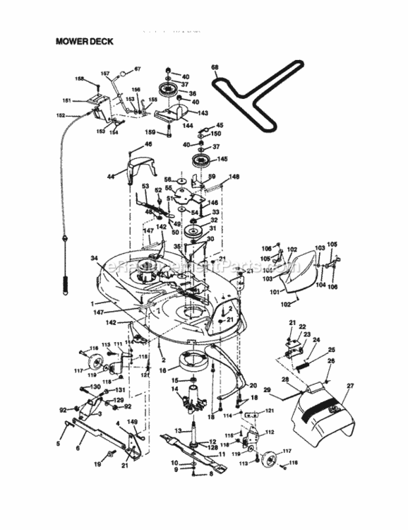 Page J Diagram and Parts List for 917270930  Craftsman Lawn Tractor