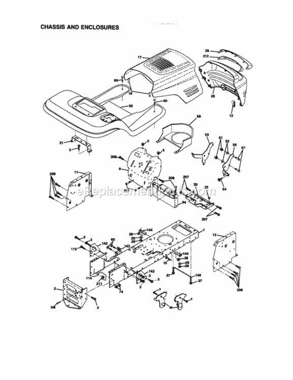 Page B Diagram and Parts List for 917270930  Craftsman Lawn Tractor