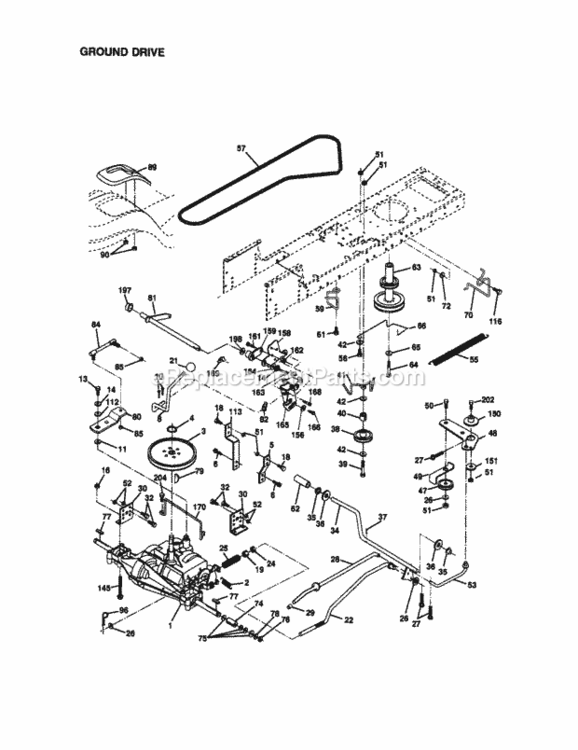 Page C Diagram and Parts List for 917270930  Craftsman Lawn Tractor
