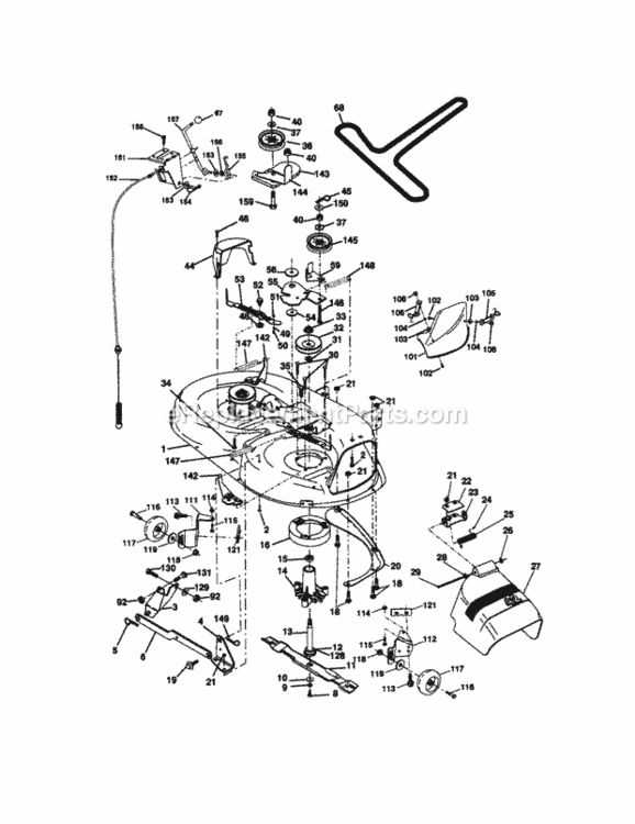 Page J Diagram and Parts List for 917270940  Craftsman Lawn Tractor