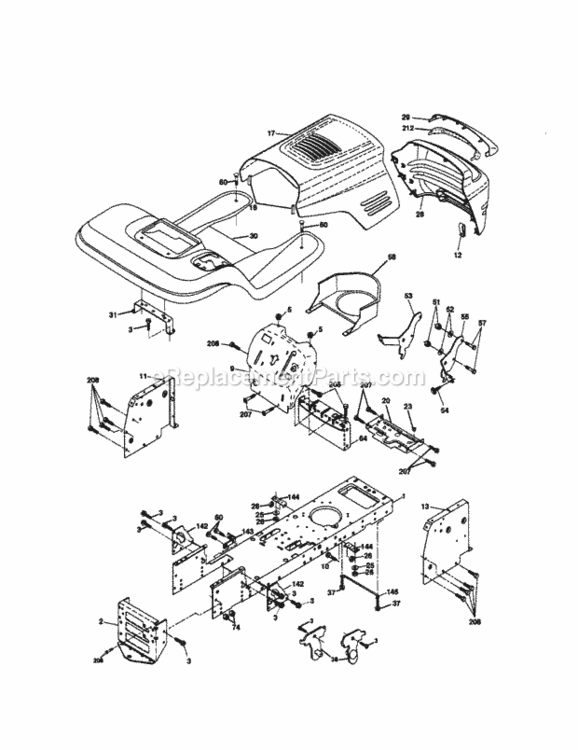 Page B Diagram and Parts List for 917270940  Craftsman Lawn Tractor