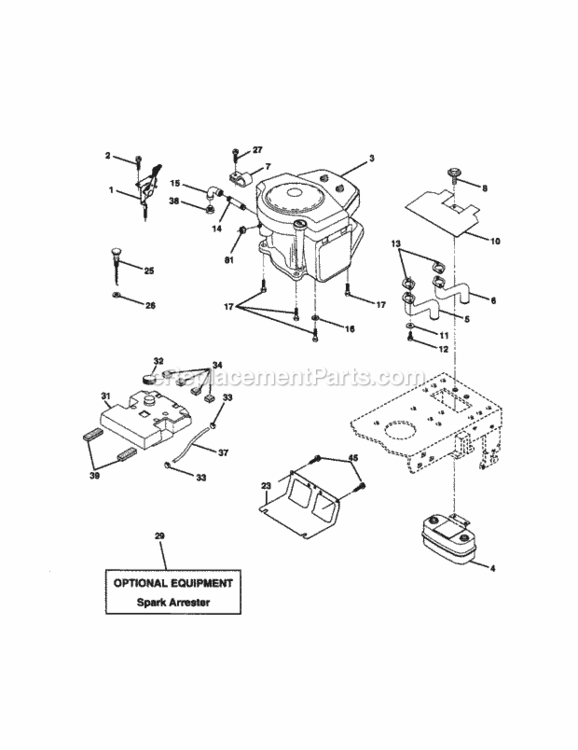 Page E Diagram and Parts List for 917270940  Craftsman Lawn Tractor