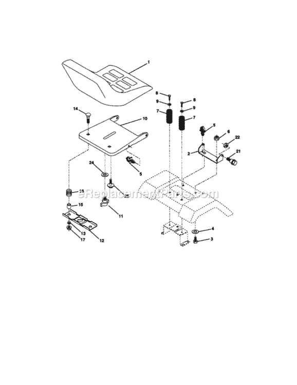 Page F Diagram and Parts List for 917270940  Craftsman Lawn Tractor